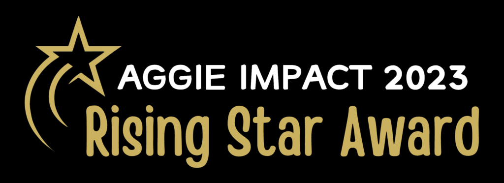 aggie impact rising star award logo