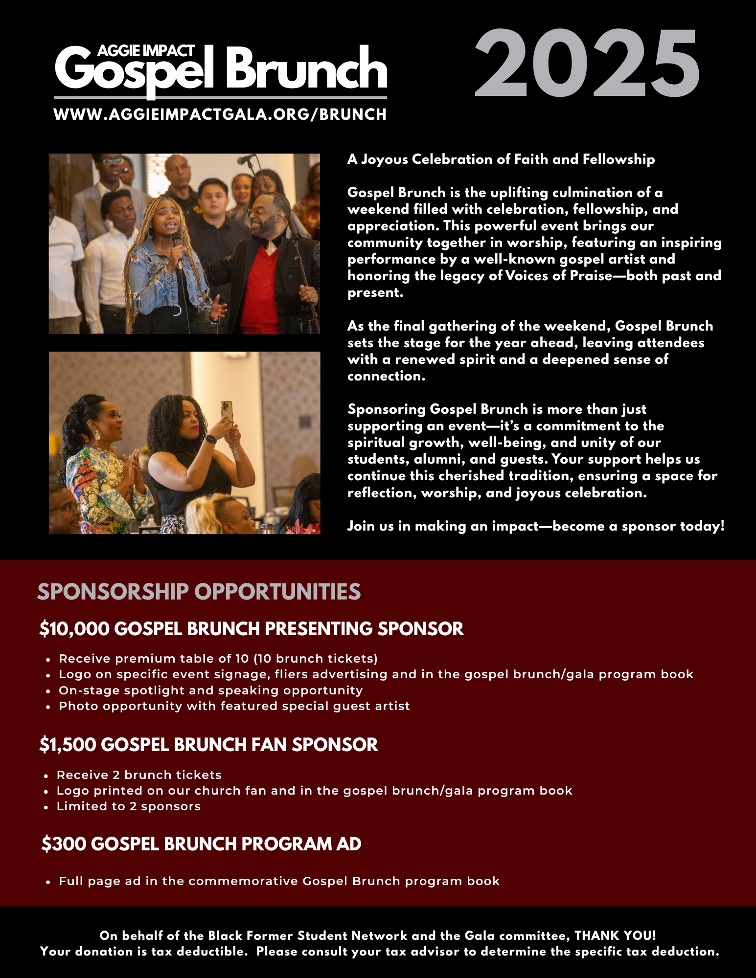 Gospel Brunch Sponsor Page 2025